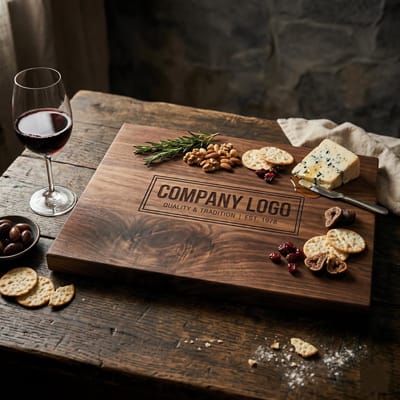 Logo Cutting Board for Corporate Gifts, cutting board engraved by Naked Wood Works