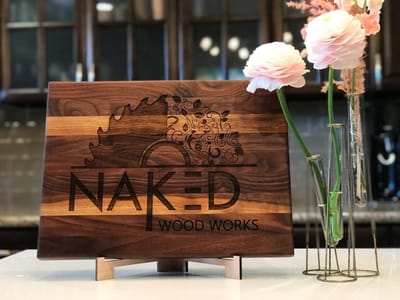 Employee Appreciation Logo Board, cutting board engraved by Naked Wood Works
