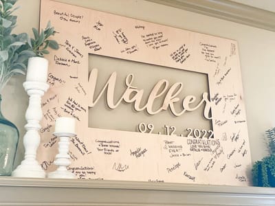 3D Last Name Guest Book Sign, guest book sign engraved by Naked Wood Works