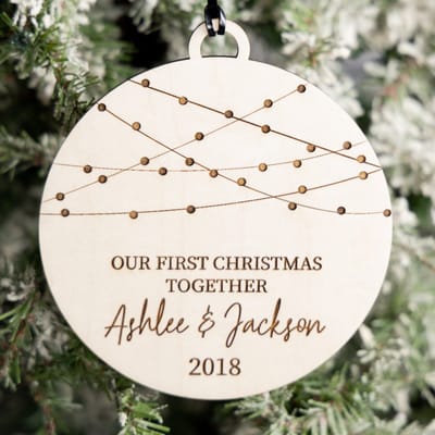 Our First Christmas Together Ornament, shown for christmas gifts