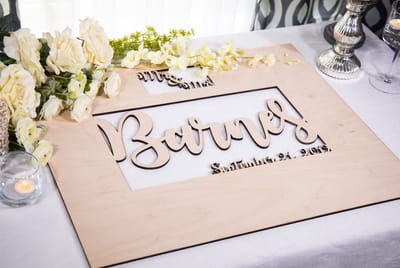 Mr and Mrs 3D Guest Book Sign, guest book sign engraved by Naked Wood Works